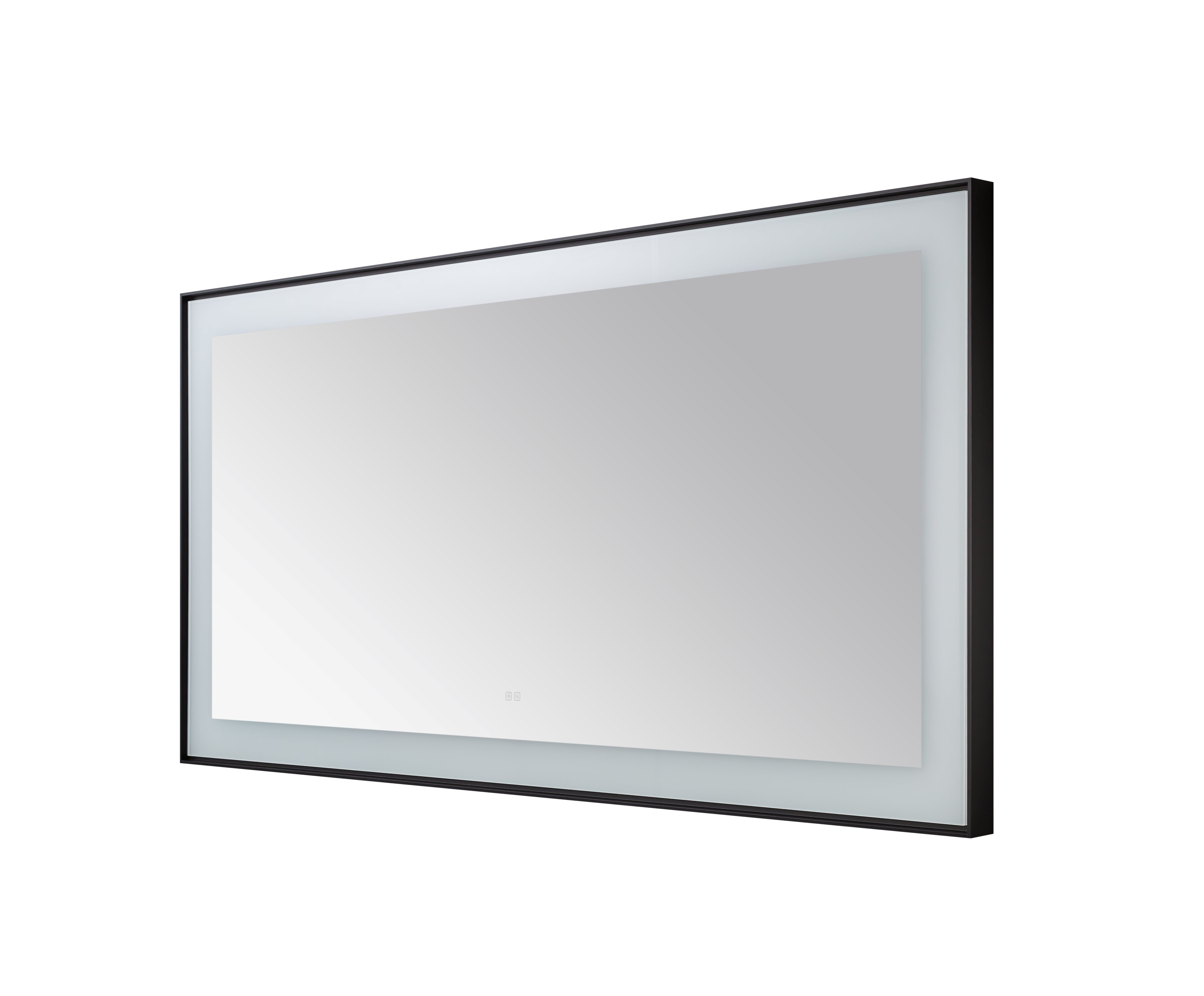 AQUADOM Lexington 72"x36"x2.28" LED Lighted Framed Mirror for Bathrooms with Defogger, Dimmer, Touch Control, 3 Color Lighting in Matte Black  AQUADOM Lexington 72"x36"x2.28" LED Lighted Framed Mirror for Bathrooms with Defogger, Dimmer, Touch Control, 3 Color Lighting in Matte Black
