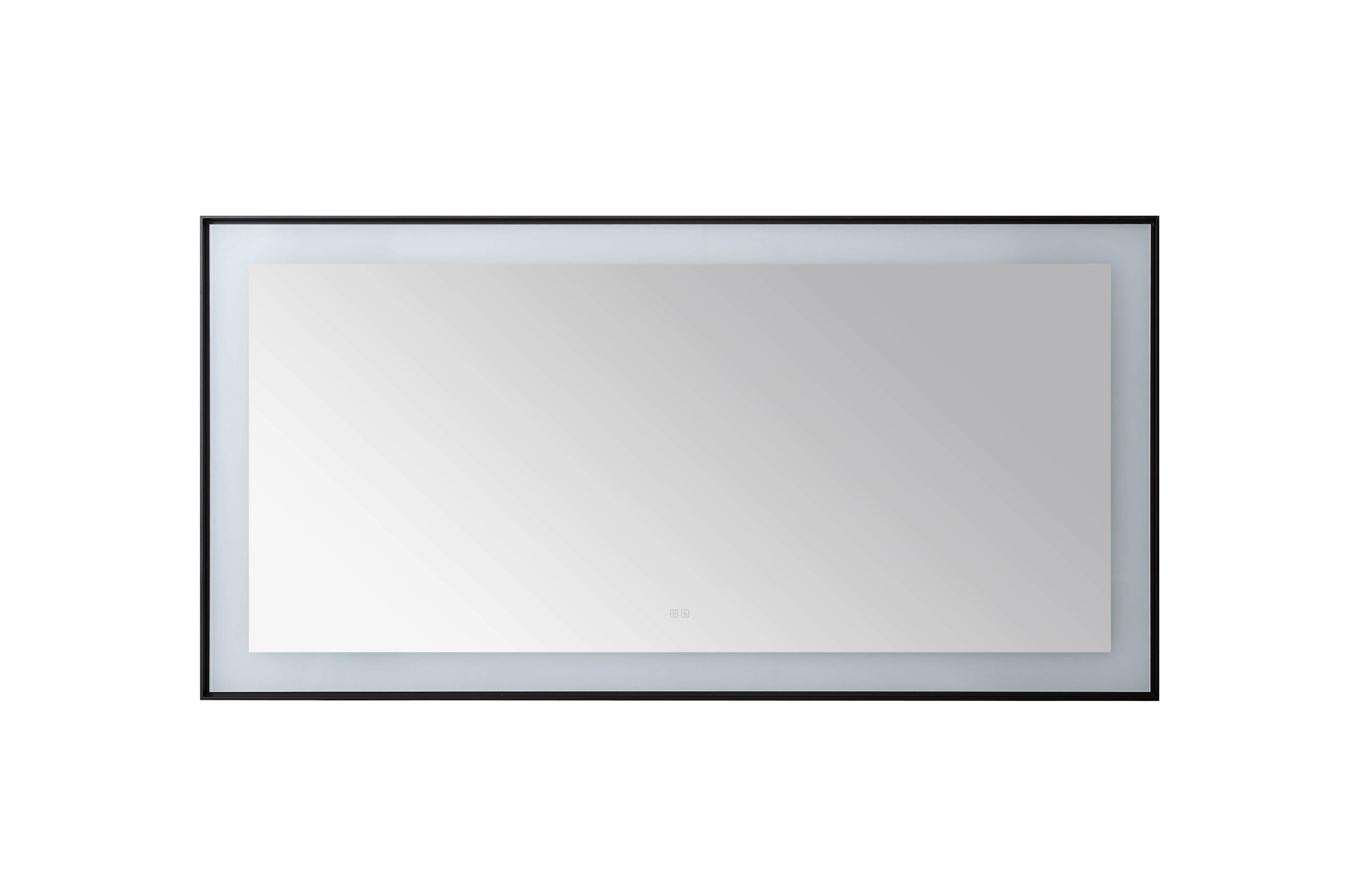 AQUADOM Lexington 72"x36"x2.28" LED Lighted Framed Mirror for Bathrooms with Defogger, Dimmer, Touch Control, 3 Color Lighting in Matte Black  AQUADOM Lexington 72"x36"x2.28" LED Lighted Framed Mirror for Bathrooms with Defogger, Dimmer, Touch Control, 3 Color Lighting in Matte Black