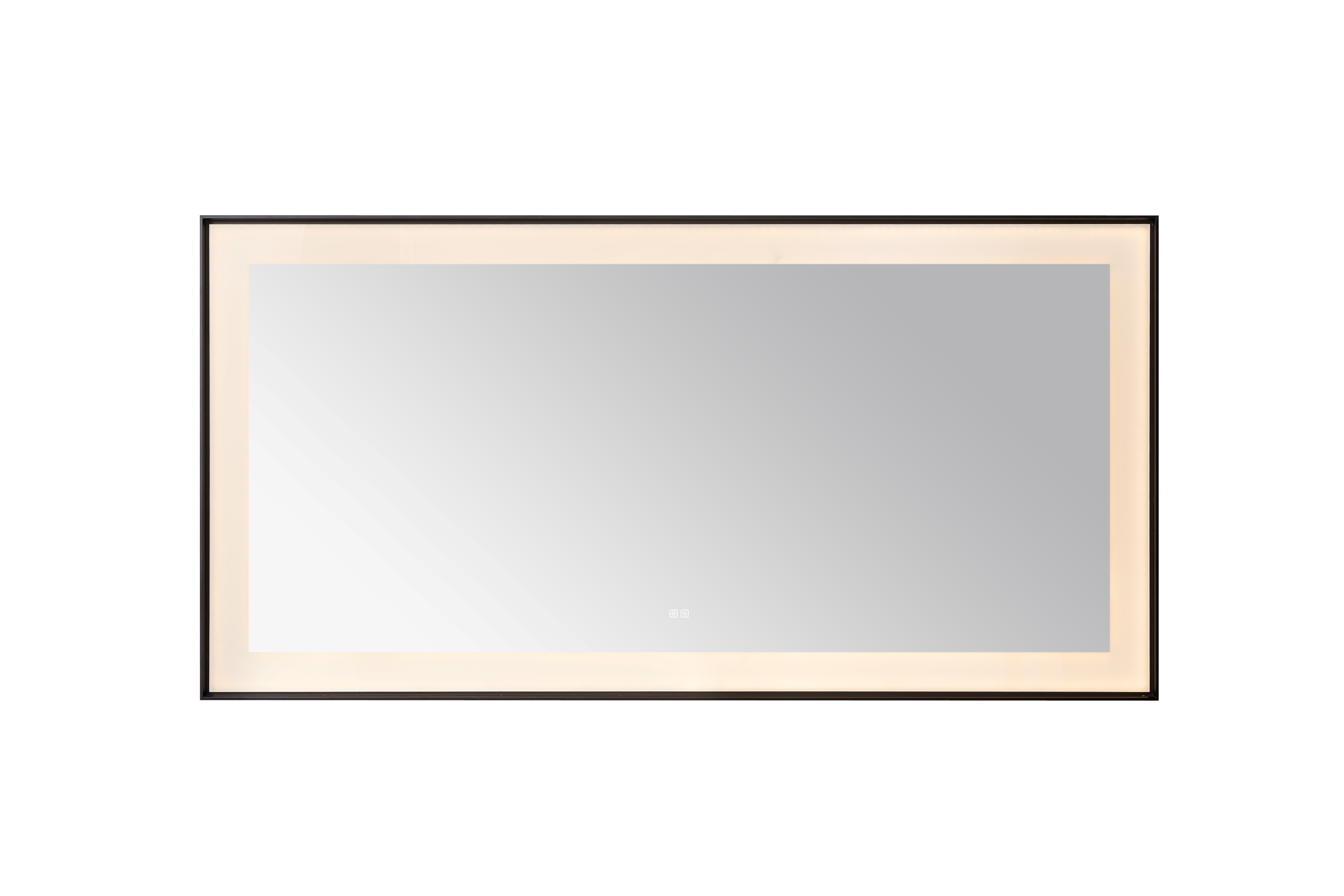 AQUADOM Lexington 72"x36"x2.28" LED Lighted Framed Mirror for Bathrooms with Defogger, Dimmer, Touch Control, 3 Color Lighting in Matte Black  AQUADOM Lexington 72"x36"x2.28" LED Lighted Framed Mirror for Bathrooms with Defogger, Dimmer, Touch Control, 3 Color Lighting in Matte Black