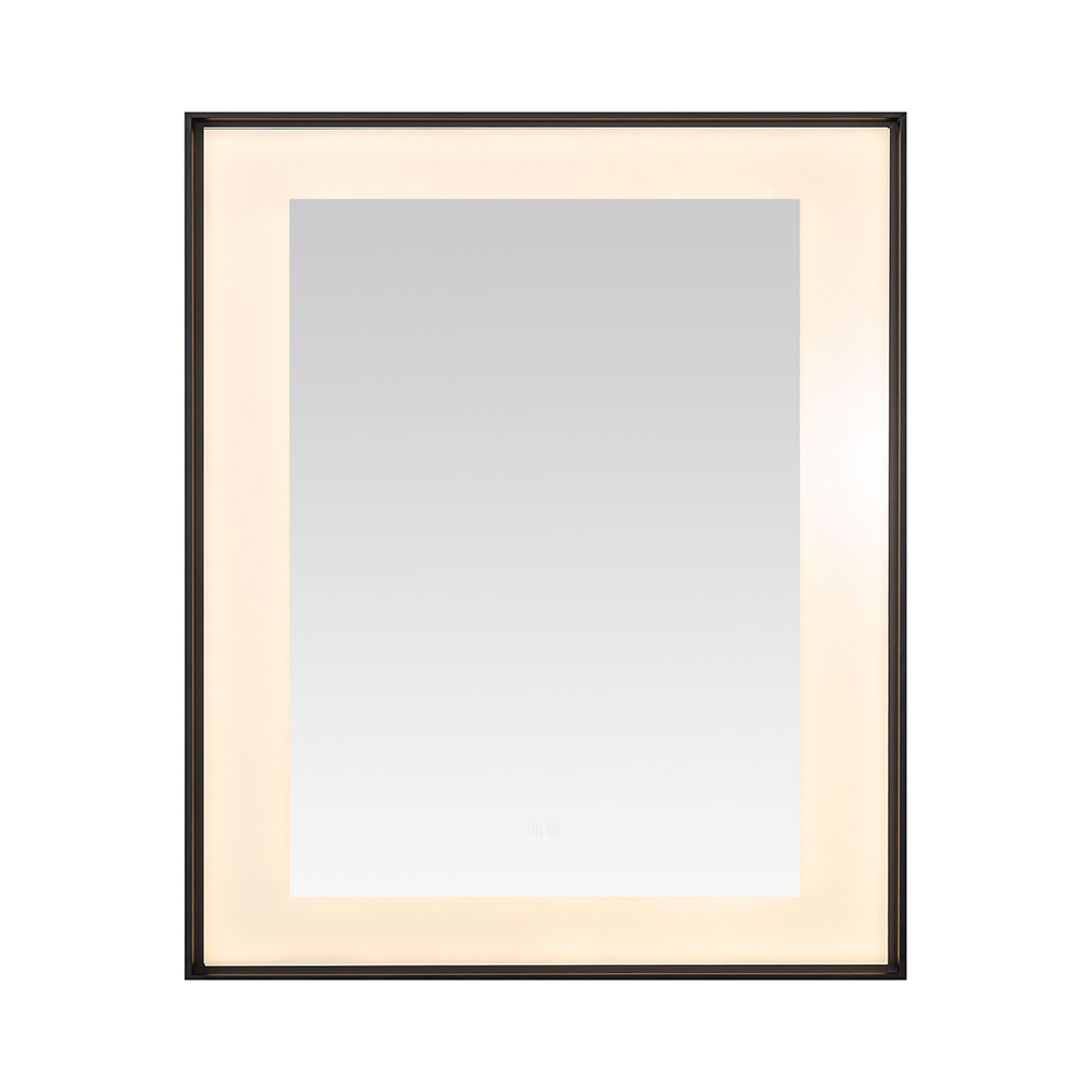 AQUADOM Lexington 30"x36"x2.28" LED Lighted Framed Mirror for Bathrooms with Defogger, Dimmer, Touch Control, 3 Color Lighting in Matte Black  AQUADOM Lexington 30"x36"x2.28" LED Lighted Framed Mirror for Bathrooms with Defogger, Dimmer, Touch Control, 3 Color Lighting in Matte Black