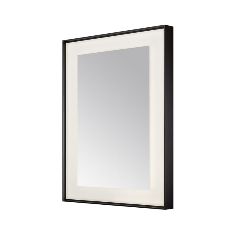  AQUADOM Lexington 30"x36"x2.28" LED Lighted Framed Mirror for Bathrooms with Defogger, Dimmer, Touch Control, 3 Color Lighting in Matte Black