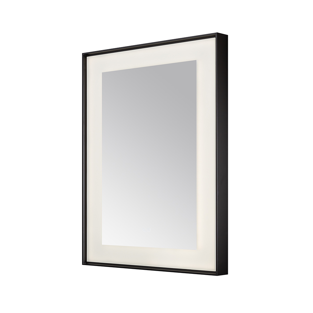 AQUADOM Lexington 30"x36"x2.28" LED Lighted Framed Mirror for Bathrooms with Defogger, Dimmer, Touch Control, 3 Color Lighting in Matte Black  AQUADOM Lexington 30"x36"x2.28" LED Lighted Framed Mirror for Bathrooms with Defogger, Dimmer, Touch Control, 3 Color Lighting in Matte Black