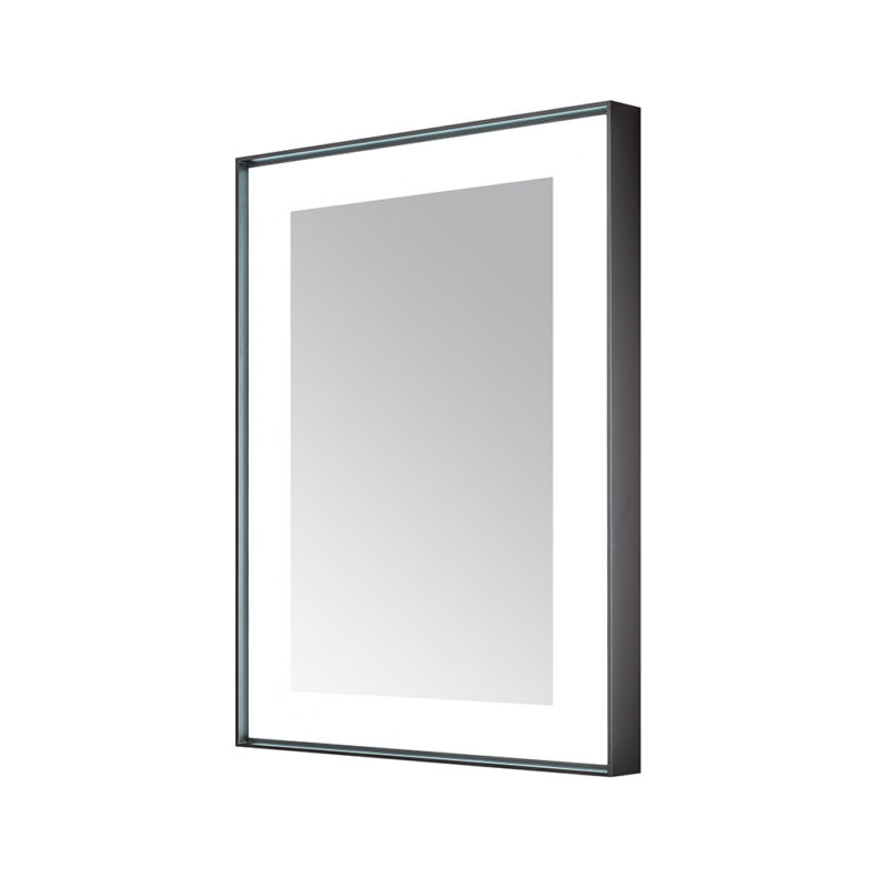  AQUADOM Lexington 30"x36"x2.28" LED Lighted Framed Mirror for Bathrooms with Defogger, Dimmer, Touch Control, 3 Color Lighting in Matte Black