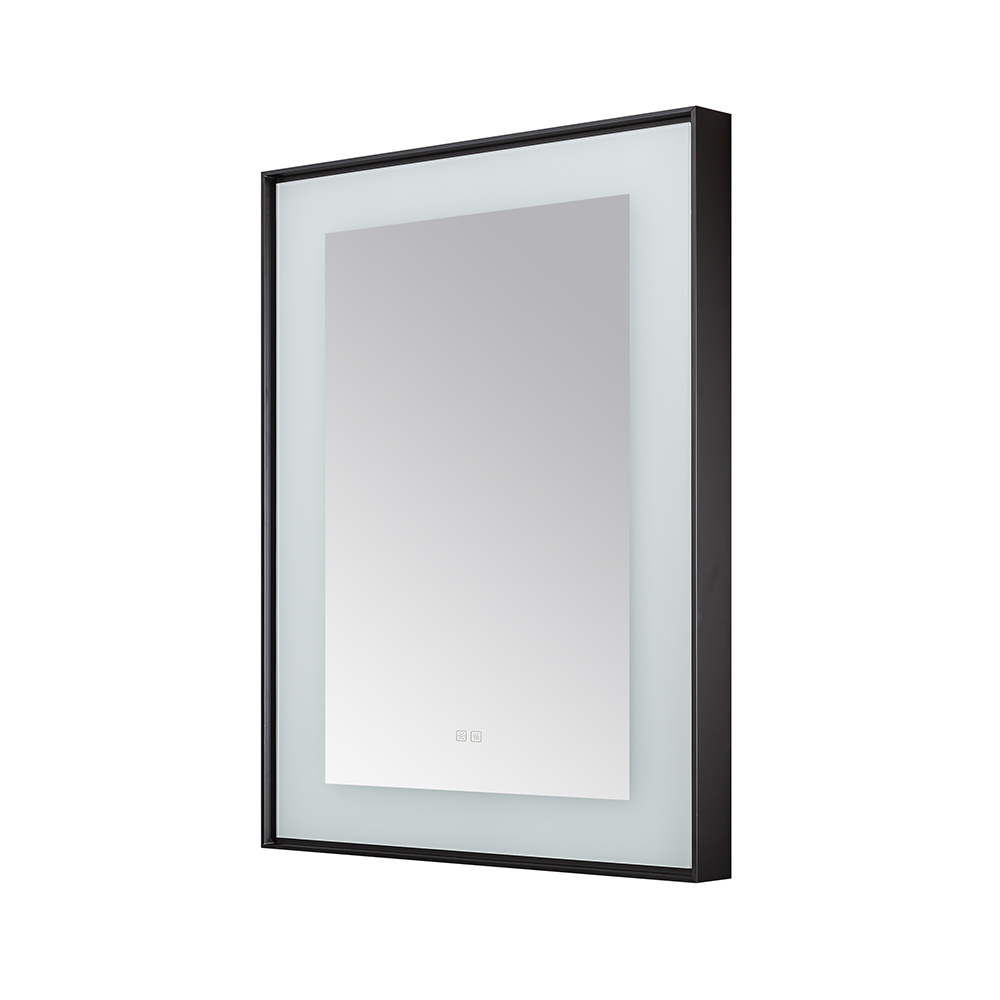 AQUADOM Lexington 30"x36"x2.28" LED Lighted Framed Mirror for Bathrooms with Defogger, Dimmer, Touch Control, 3 Color Lighting in Matte Black  AQUADOM Lexington 30"x36"x2.28" LED Lighted Framed Mirror for Bathrooms with Defogger, Dimmer, Touch Control, 3 Color Lighting in Matte Black