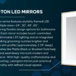 AQUADOM Lexington 24"x36"x2.28"LED Lighted Slim Frame Mirror with Defogger, 3 Color Lighting, Wall Mount Vertical or Horizontal Installation in Brushed Gold