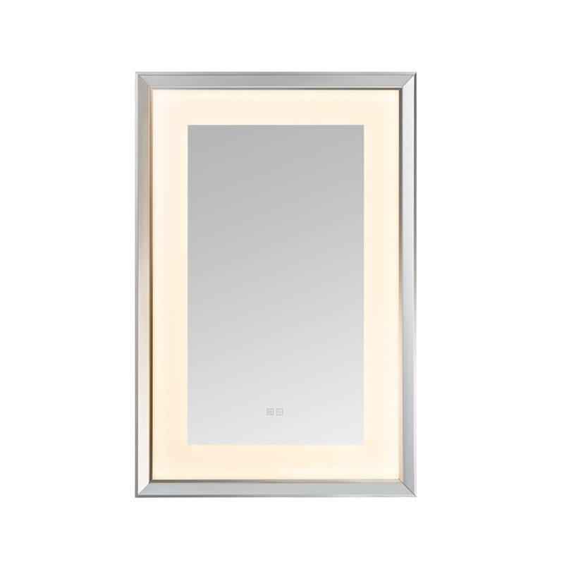  AQUADOM Madison 24"x36"x2.28" LED Lighted Chamfer Frame Mirror with Defogger, 3 Color Lighting, Wall Mount Vertical or Horizontal Installation in Matte Black (Copy)