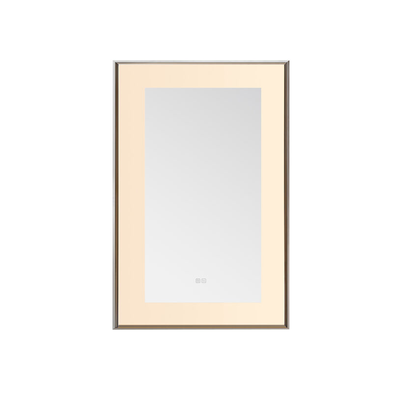  AQUADOM Lexington 24"x36"x2.28" LED Lighted Slim Frame Mirror with Defogger, 3 Color Lighting, Wall Mount Vertical or Horizontal Installation in Matte Black (Copy)