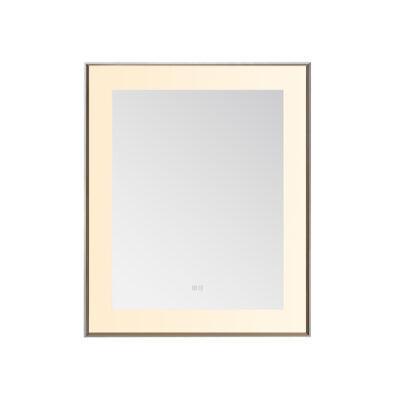  AQUADOM Lexington 30"x36"x2.28" LED Lighted Slim Frame Mirror with Defogger, 3 Color Lighting, Wall Mount Vertical or Horizontal Installation in Chrome