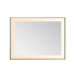  AQUADOM Lexington 48"x36"x2.28" LED Lighted Slim Frame Mirror with Defogger, 3 Color Lighting, Wall Mount Vertical or Horizontal Installation in Chrome