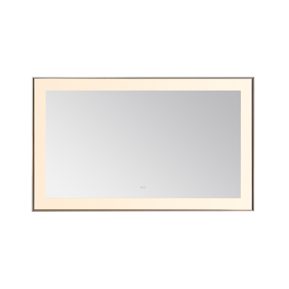 AQUADOM Lexington 60"x36"x2.28" LED Lighted Slim Frame Mirror with Defogger, 3 Color Lighting, Wall Mount Vertical or Horizontal Installation in Chrome AQUADOM Lexington 60"x36"x2.28" LED Lighted Slim Frame Mirror with Defogger, 3 Color Lighting, Wall Mount Vertical or Horizontal Installation in Chrome