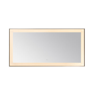  AQUADOM Lexington 72"x36"x2.28" LED Lighted Slim Frame Mirror with Defogger, 3 Color Lighting, Wall Mount Vertical or Horizontal Installation in Chrome