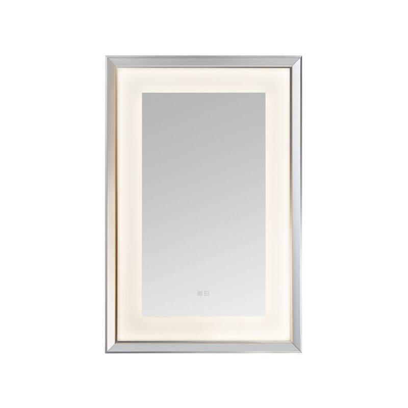  AQUADOM Madison 24"x36"x2.28" LED Lighted Chamfer Frame Mirror with Defogger, 3 Color Lighting, Wall Mount Vertical or Horizontal Installation in Matte Black (Copy)