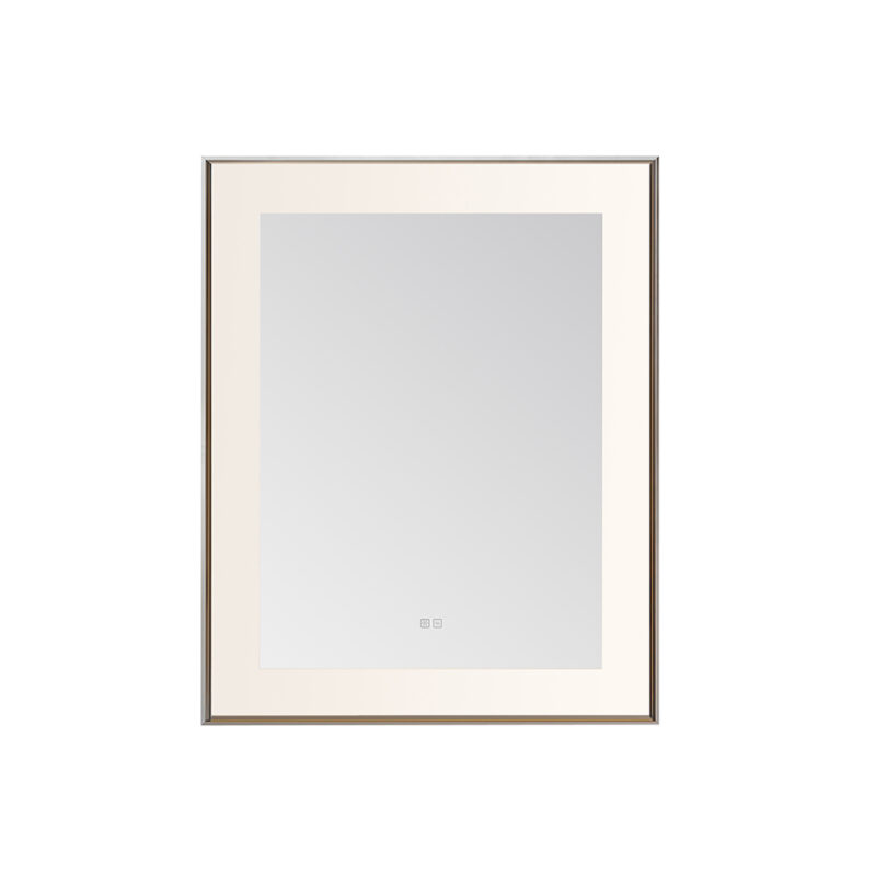  AQUADOM Lexington 30"x36"x2.28" LED Lighted Slim Frame Mirror with Defogger, 3 Color Lighting, Wall Mount Vertical or Horizontal Installation in Chrome