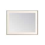  AQUADOM Lexington 48"x36"x2.28" LED Lighted Slim Frame Mirror with Defogger, 3 Color Lighting, Wall Mount Vertical or Horizontal Installation in Chrome
