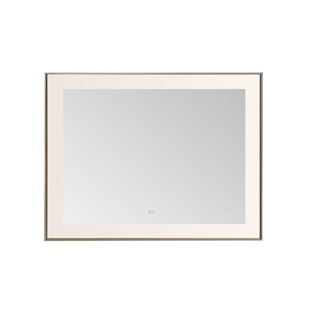 AQUADOM Lexington 48"x36"x2.28" LED Lighted Slim Frame Mirror with Defogger, 3 Color Lighting, Wall Mount Vertical or Horizontal Installation in Chrome AQUADOM Lexington 48"x36"x2.28" LED Lighted Slim Frame Mirror with Defogger, 3 Color Lighting, Wall Mount Vertical or Horizontal Installation in Chrome