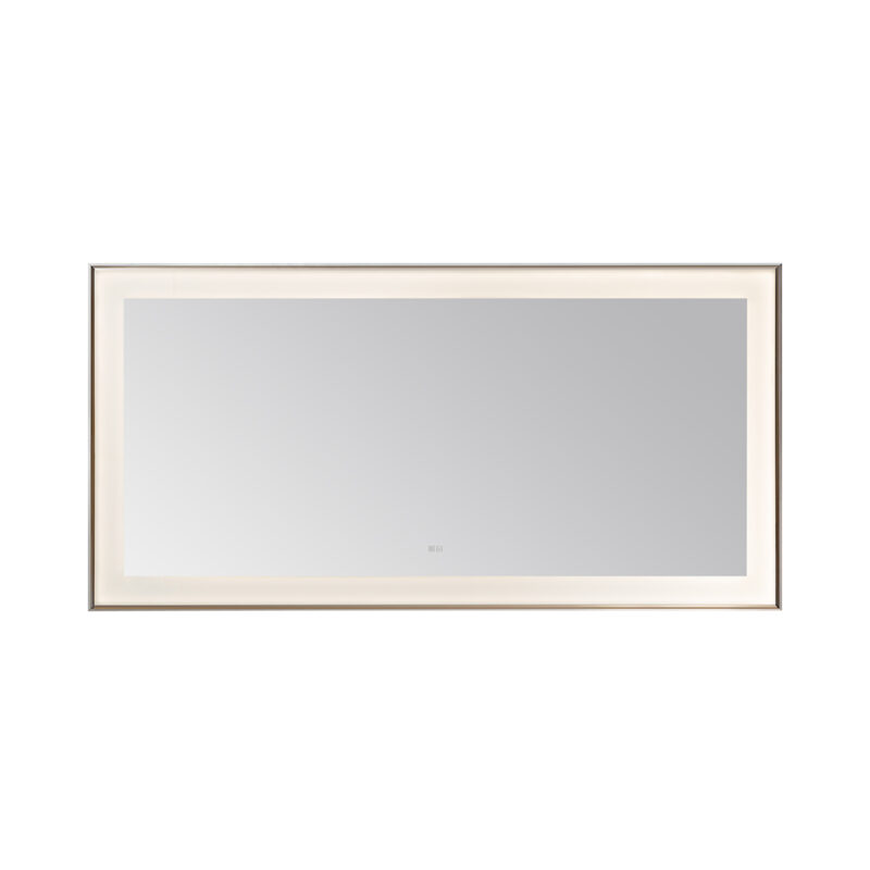  AQUADOM Lexington 72"x36"x2.28" LED Lighted Slim Frame Mirror with Defogger, 3 Color Lighting, Wall Mount Vertical or Horizontal Installation in Chrome