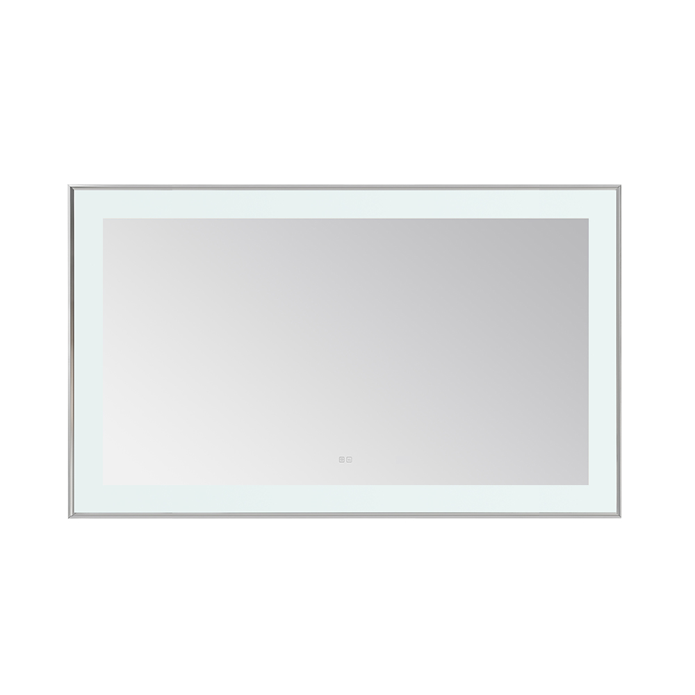 AQUADOM Lexington 60"x36"x2.28" LED Lighted Slim Frame Mirror with Defogger, 3 Color Lighting, Wall Mount Vertical or Horizontal Installation in Chrome AQUADOM Lexington 60"x36"x2.28" LED Lighted Slim Frame Mirror with Defogger, 3 Color Lighting, Wall Mount Vertical or Horizontal Installation in Chrome