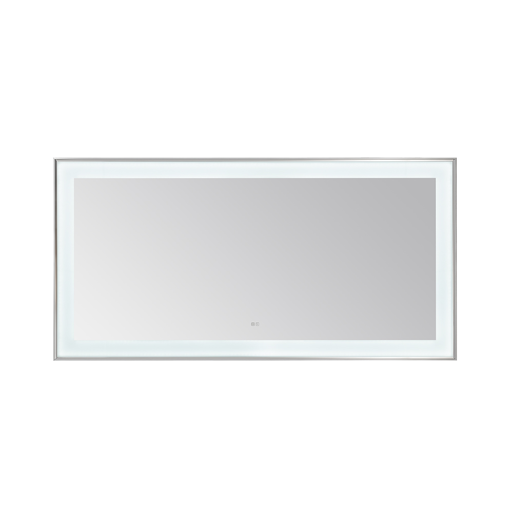 AQUADOM Lexington 72"x36"x2.28" LED Lighted Slim Frame Mirror with Defogger, 3 Color Lighting, Wall Mount Vertical or Horizontal Installation in Chrome AQUADOM Lexington 72"x36"x2.28" LED Lighted Slim Frame Mirror with Defogger, 3 Color Lighting, Wall Mount Vertical or Horizontal Installation in Chrome