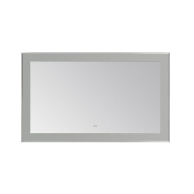  AQUADOM Lexington 60"x36"x2.28" LED Lighted Slim Frame Mirror with Defogger, 3 Color Lighting, Wall Mount Vertical or Horizontal Installation in Chrome