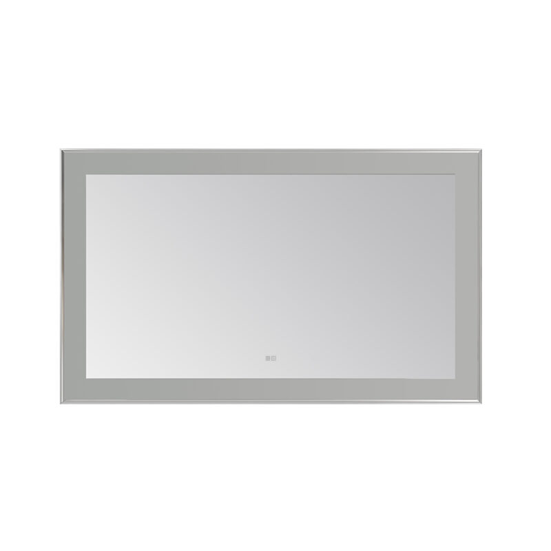  AQUADOM Lexington 60"x36"x2.28" LED Lighted Slim Frame Mirror with Defogger, 3 Color Lighting, Wall Mount Vertical or Horizontal Installation in Chrome
