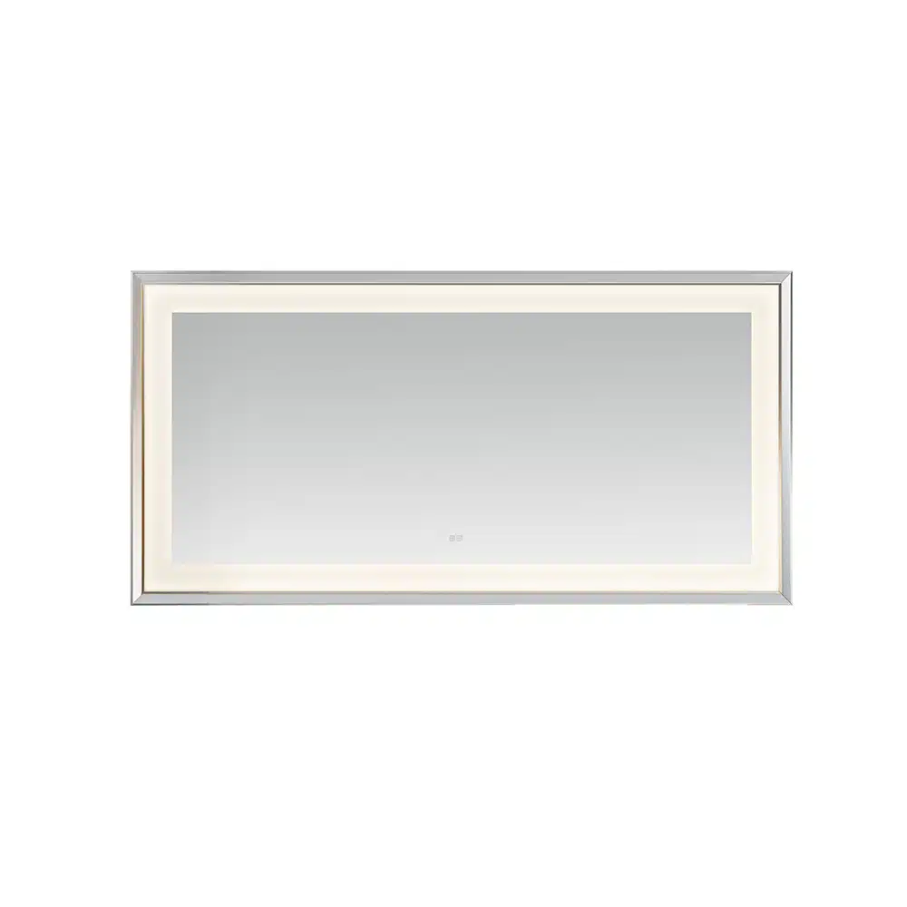 AQUADOM Madison 72"x36"x2.28" LED Lighted Chamfer Frame Mirror with Defogger, 3 Color Lighting, Wall Mount Vertical or Horizontal Installation in Matte Black (Copy) AQUADOM Madison 72"x36"x2.28" LED Lighted Chamfer Frame Mirror with Defogger, 3 Color Lighting, Wall Mount Vertical or Horizontal Installation in Matte Black (Copy)