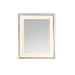  AQUADOM Madison 30"x36"x2.28" LED Lighted Chamfer Frame Mirror with Defogger, 3 Color Lighting, Wall Mount Vertical or Horizontal Installation in Chrome