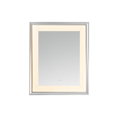  AQUADOM Madison 30"x36"x2.28" LED Lighted Chamfer Frame Mirror with Defogger, 3 Color Lighting, Wall Mount Vertical or Horizontal Installation in Chrome