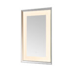  AQUADOM Madison 24"x36"x2.28" LED Lighted Chamfer Frame Mirror with Defogger, 3 Color Lighting, Wall Mount Vertical or Horizontal Installation in Chrome