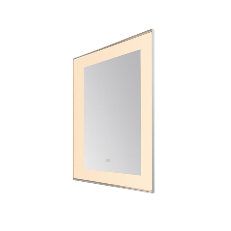  AQUADOM Lexington 30"x36"x2.28" LED Lighted Slim Frame Mirror with Defogger, 3 Color Lighting, Wall Mount Vertical or Horizontal Installation in Chrome