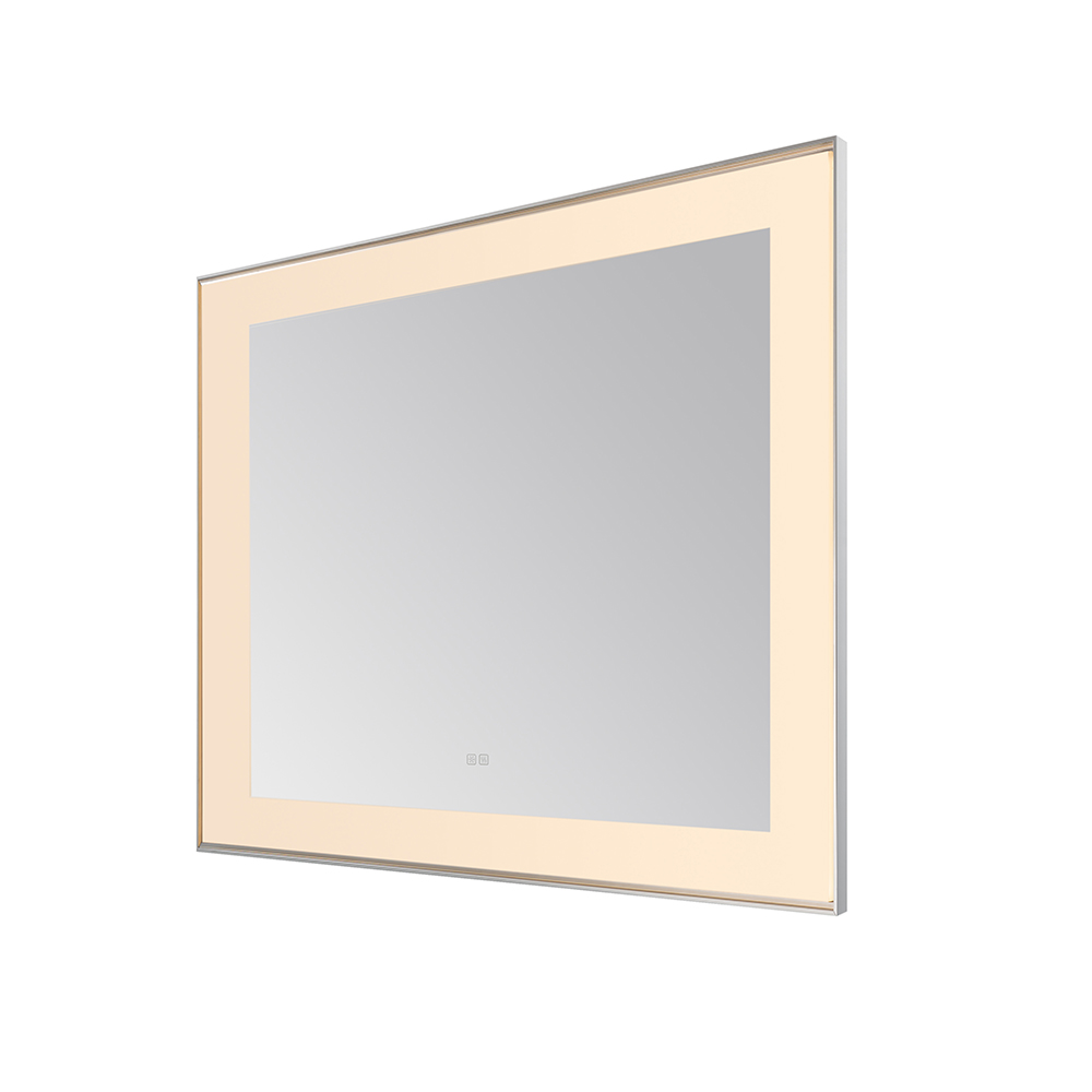 AQUADOM Lexington 48"x36"x2.28" LED Lighted Slim Frame Mirror with Defogger, 3 Color Lighting, Wall Mount Vertical or Horizontal Installation in Chrome AQUADOM Lexington 48"x36"x2.28" LED Lighted Slim Frame Mirror with Defogger, 3 Color Lighting, Wall Mount Vertical or Horizontal Installation in Chrome
