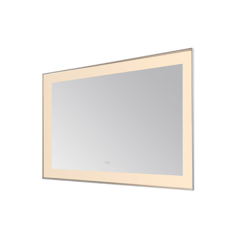  AQUADOM Lexington 60"x36"x2.28" LED Lighted Slim Frame Mirror with Defogger, 3 Color Lighting, Wall Mount Vertical or Horizontal Installation in Chrome