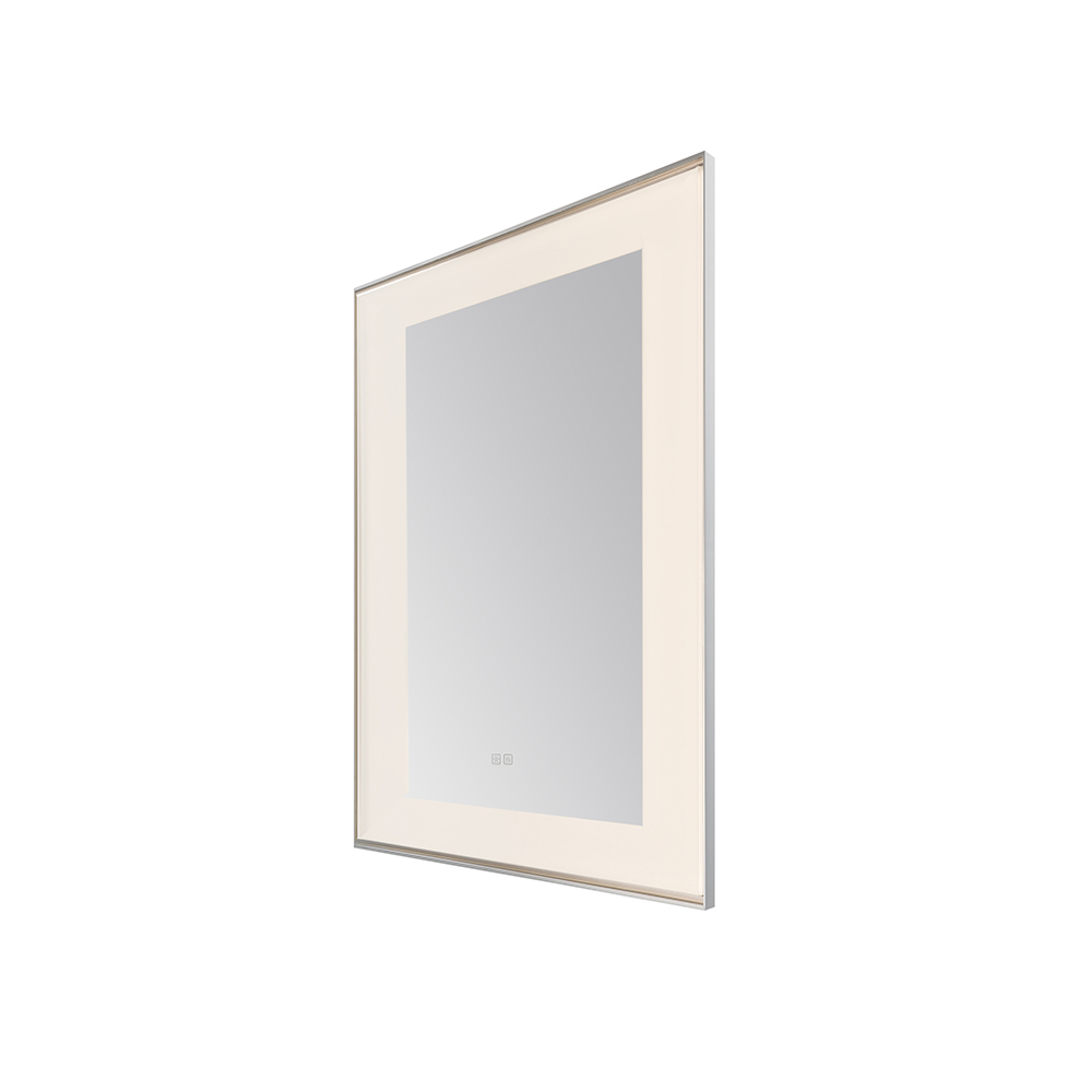 AQUADOM Lexington 24"x36"x2.28" LED Lighted Slim Frame Mirror with Defogger, 3 Color Lighting, Wall Mount Vertical or Horizontal Installation in Chrome AQUADOM Lexington 24"x36"x2.28" LED Lighted Slim Frame Mirror with Defogger, 3 Color Lighting, Wall Mount Vertical or Horizontal Installation in Chrome