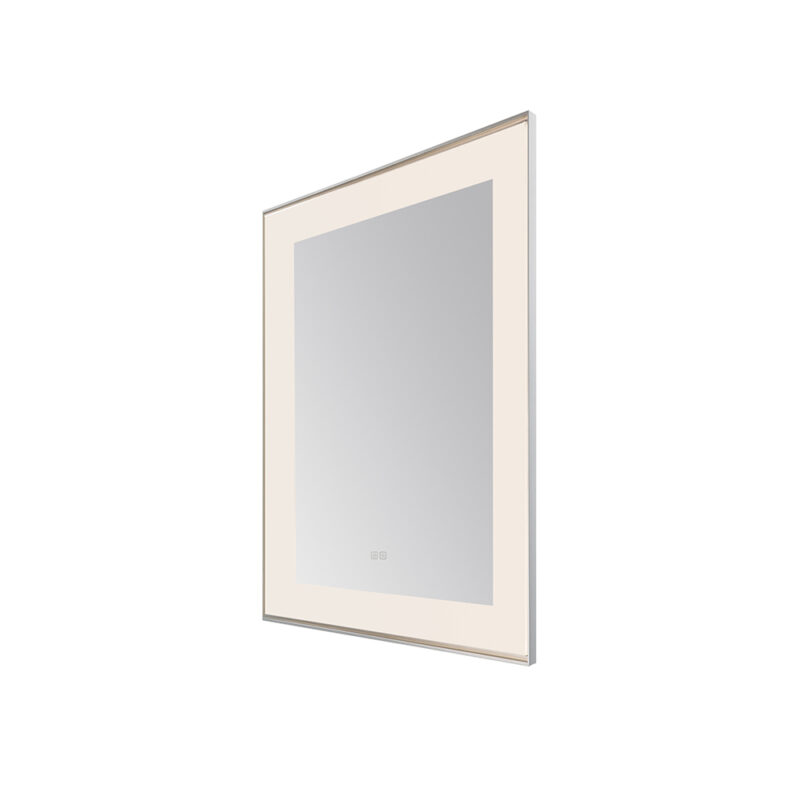  AQUADOM Lexington 30"x36"x2.28" LED Lighted Slim Frame Mirror with Defogger, 3 Color Lighting, Wall Mount Vertical or Horizontal Installation in Chrome