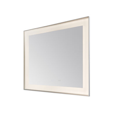  AQUADOM Lexington 48"x36"x2.28" LED Lighted Slim Frame Mirror with Defogger, 3 Color Lighting, Wall Mount Vertical or Horizontal Installation in Chrome