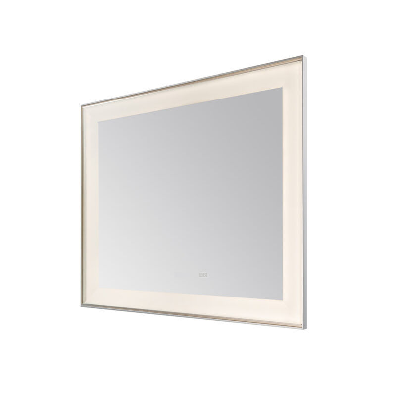  AQUADOM Lexington 48"x36"x2.28" LED Lighted Slim Frame Mirror with Defogger, 3 Color Lighting, Wall Mount Vertical or Horizontal Installation in Chrome