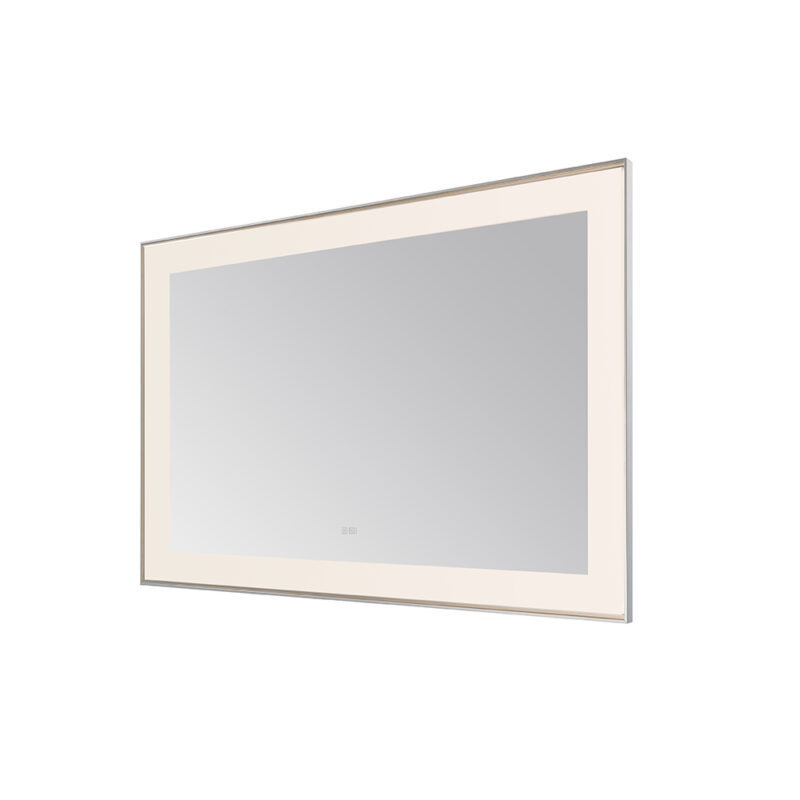  AQUADOM Lexington 60"x36"x2.28" LED Lighted Slim Frame Mirror with Defogger, 3 Color Lighting, Wall Mount Vertical or Horizontal Installation in Chrome