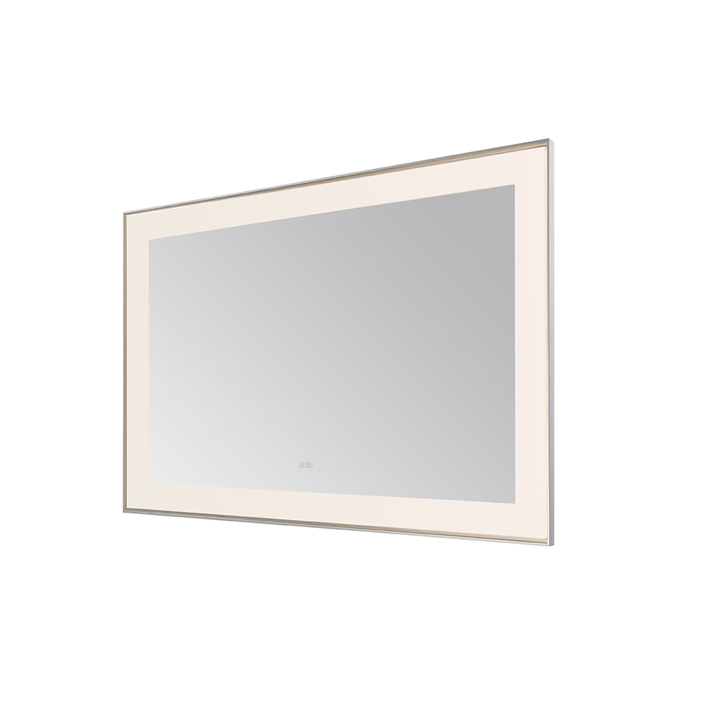 AQUADOM Lexington 60"x36"x2.28" LED Lighted Slim Frame Mirror with Defogger, 3 Color Lighting, Wall Mount Vertical or Horizontal Installation in Chrome AQUADOM Lexington 60"x36"x2.28" LED Lighted Slim Frame Mirror with Defogger, 3 Color Lighting, Wall Mount Vertical or Horizontal Installation in Chrome