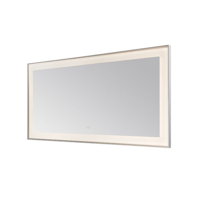  AQUADOM Lexington 72"x36"x2.28" LED Lighted Slim Frame Mirror with Defogger, 3 Color Lighting, Wall Mount Vertical or Horizontal Installation in Chrome