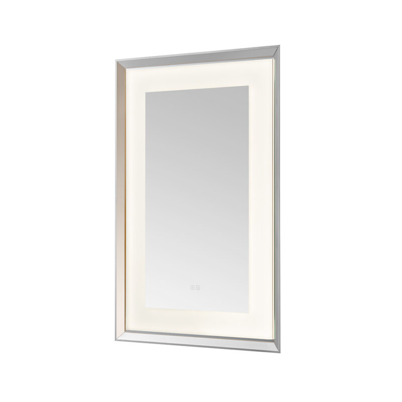  AQUADOM Madison 24"x36"x2.28" LED Lighted Chamfer Frame Mirror with Defogger, 3 Color Lighting, Wall Mount Vertical or Horizontal Installation in Matte Black (Copy)