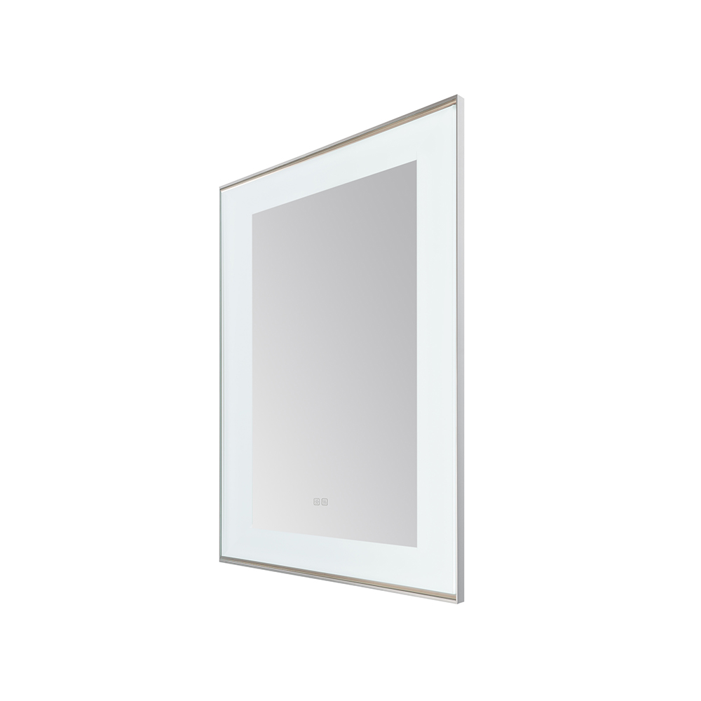 AQUADOM Lexington 24"x36"x2.28" LED Lighted Slim Frame Mirror with Defogger, 3 Color Lighting, Wall Mount Vertical or Horizontal Installation in Chrome AQUADOM Lexington 24"x36"x2.28" LED Lighted Slim Frame Mirror with Defogger, 3 Color Lighting, Wall Mount Vertical or Horizontal Installation in Chrome