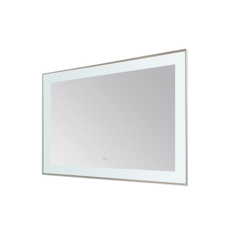  AQUADOM Lexington 60"x36"x2.28" LED Lighted Slim Frame Mirror with Defogger, 3 Color Lighting, Wall Mount Vertical or Horizontal Installation in Chrome