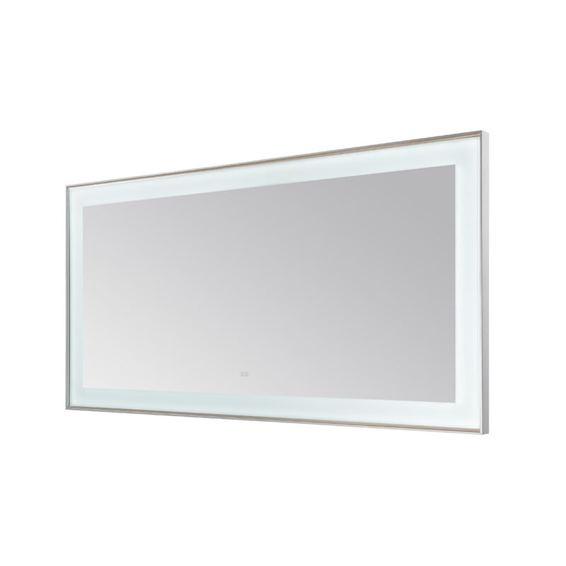  AQUADOM Lexington 72"x36"x2.28" LED Lighted Slim Frame Mirror with Defogger, 3 Color Lighting, Wall Mount Vertical or Horizontal Installation in Chrome