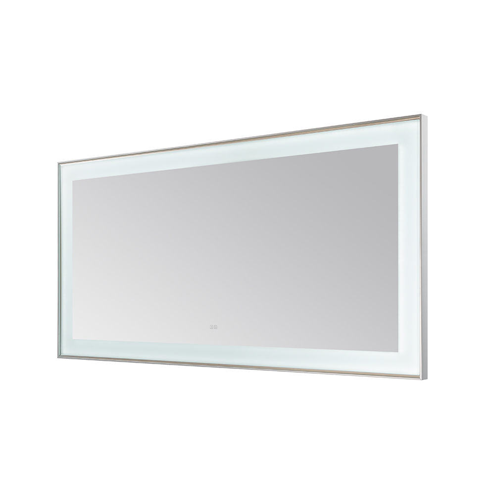 AQUADOM Lexington 72"x36"x2.28" LED Lighted Slim Frame Mirror with Defogger, 3 Color Lighting, Wall Mount Vertical or Horizontal Installation in Chrome AQUADOM Lexington 72"x36"x2.28" LED Lighted Slim Frame Mirror with Defogger, 3 Color Lighting, Wall Mount Vertical or Horizontal Installation in Chrome