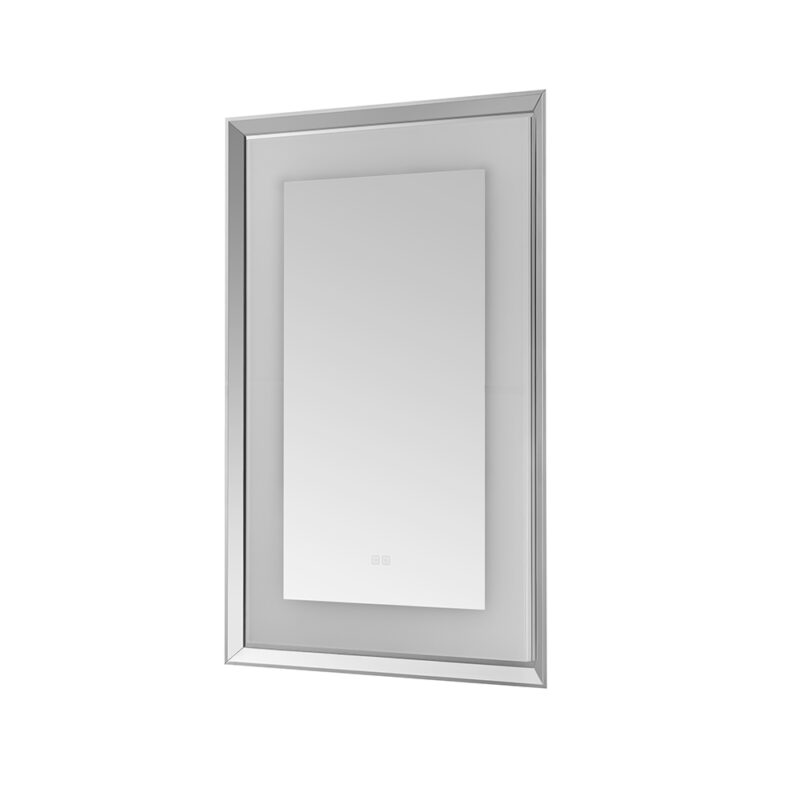  AQUADOM Madison 24"x36"x2.28" LED Lighted Chamfer Frame Mirror with Defogger, 3 Color Lighting, Wall Mount Vertical or Horizontal Installation in Matte Black (Copy)
