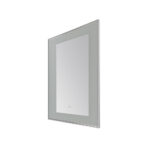  AQUADOM Lexington 24"x36"x2.28" LED Lighted Slim Frame Mirror with Defogger, 3 Color Lighting, Wall Mount Vertical or Horizontal Installation in Chrome