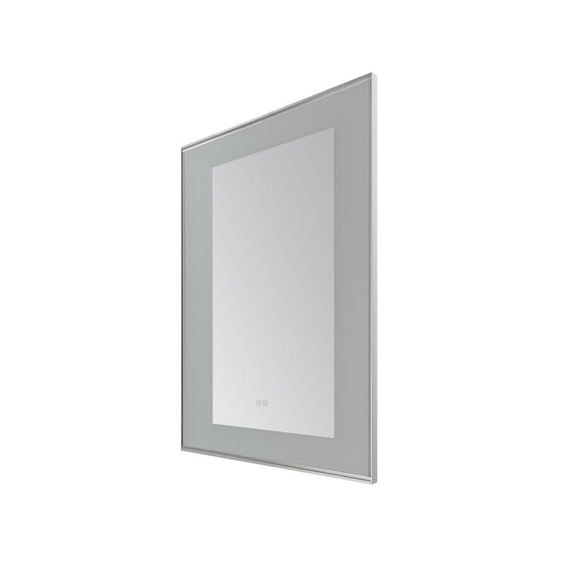  AQUADOM Lexington 24"x36"x2.28" LED Lighted Slim Frame Mirror with Defogger, 3 Color Lighting, Wall Mount Vertical or Horizontal Installation in Chrome