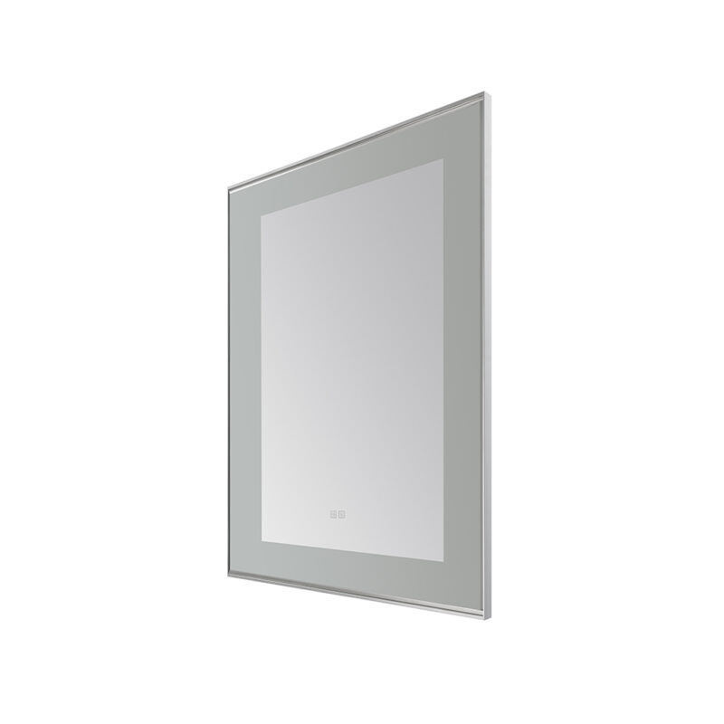  AQUADOM Lexington 30"x36"x2.28" LED Lighted Slim Frame Mirror with Defogger, 3 Color Lighting, Wall Mount Vertical or Horizontal Installation in Chrome