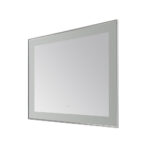  AQUADOM Lexington 48"x36"x2.28" LED Lighted Slim Frame Mirror with Defogger, 3 Color Lighting, Wall Mount Vertical or Horizontal Installation in Chrome