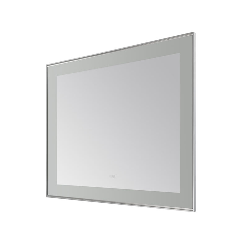  AQUADOM Lexington 48"x36"x2.28" LED Lighted Slim Frame Mirror with Defogger, 3 Color Lighting, Wall Mount Vertical or Horizontal Installation in Chrome
