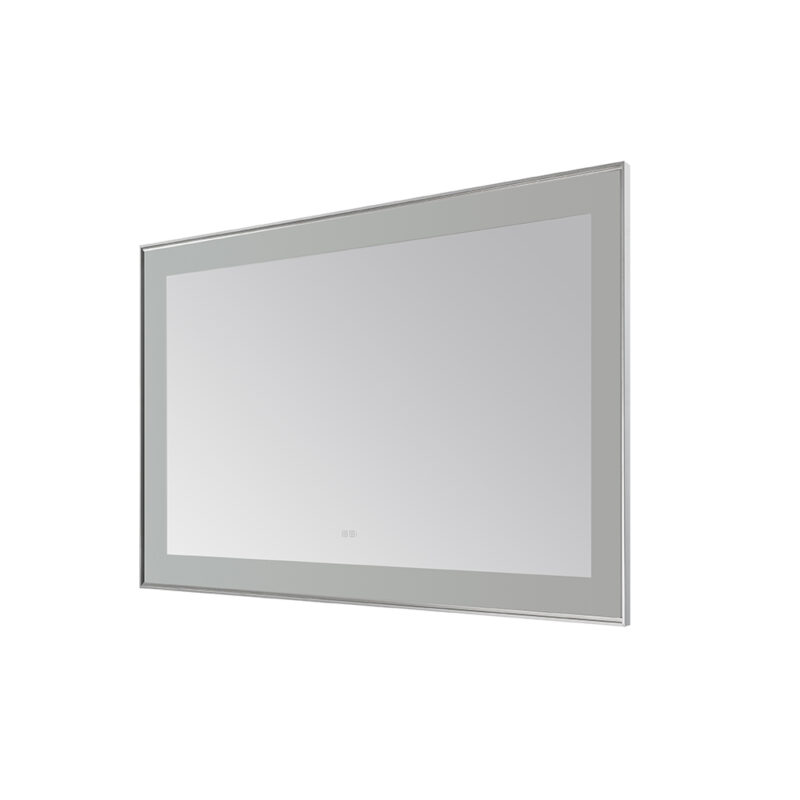  AQUADOM Lexington 60"x36"x2.28" LED Lighted Slim Frame Mirror with Defogger, 3 Color Lighting, Wall Mount Vertical or Horizontal Installation in Chrome